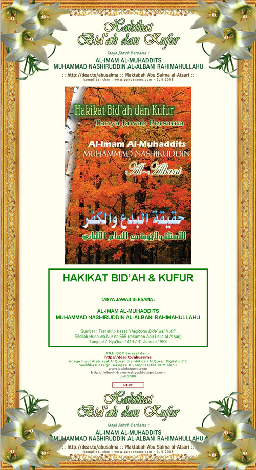 Ebook chm HAKIKAT BID'AH dan KUFUR. Download gratis di www.pakdenono.com